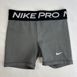 Youth Girls Gray Nike Pro Shorts Medium